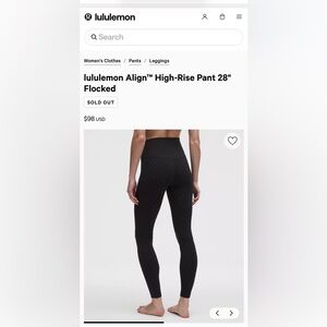 Lululemon Black polka dot flock align leggings